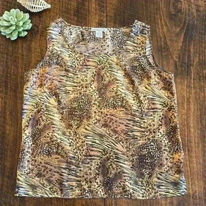 Notations | Satin Animal Print Camisole/Tank Top